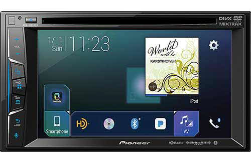 PIONEER Multimedia DVD Receiver with 6.2" WVGA Display, Apple CarPlay, Built-in Bluetooth, HD Radio Tuner, SiriusXM-Ready, Waze Navigation and Traffic App and AppRadio Mode +