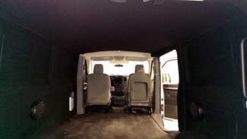 We completely carpeted the entire inside of 103.5 The Arrow's van and installed a receiver, speakers and outlets.