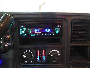 Kenwood Excelon AM/FM CD USB Head unit with Rockford Fosgate 8" marine speakers built into a custom pod enclosure that you can also control with a Bazooka p.a./mic system powered by a Rockford 2-channel Punch Amp.