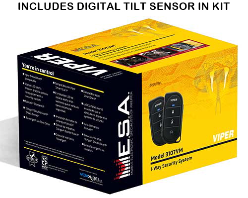 MESA/VIPER 3-Channel, 1-way Car Alarm Security System w/ Keyless Entry and Two Remote Transmitters