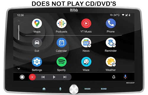 BOSS Audio Systems Single-DIN, Apple CarPlay & Android Auto, MECH-LESS Multimedia Player (no CD/DVD) 10.1" Touchscreen Bluetooth
