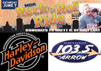Contest Winner MDA Rock'n Roll Ride - Congrats to Brett R. of Salt Lake!
