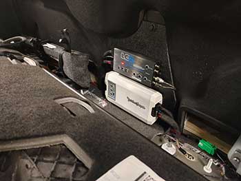 2021 Ford F150 - Installed Rockford Fosgate amp and subs with an Audio Control 2-channel line output converter with a bass knob flushed in the dash.