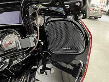2020 Harley Road Glide CVO in for a full Rockford Fosgate upgrade. This bike now sounds as good as it looks!