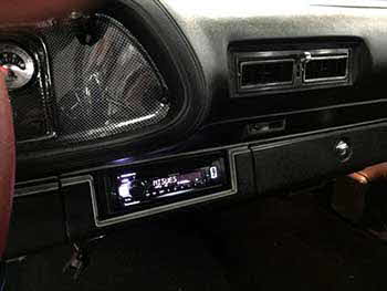 1973 Camaro Z28. Installed a Kenwood Receiver - Kenwood 6x9 speakers on rear deck and 4x6 speakers in custom built kick panels with punched aluminum grills.