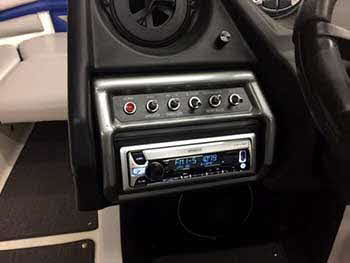 Installed Kenwood marine deck, remote, speakers and amps with Rockford Fosgate 10" subwoofer and 2 pair of tower speakers.