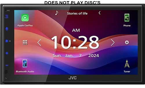 JVC Digital Media Receiver featuring 6.8" Capacitive Touch Monitor / Apple CarPlay® / Android Auto™ / USB Mirroring / Bluetooth® / 13-Band EQ / Short Chassis JVC Digital Media Receiver featuring 6.8" Capacitive Touch Monitor / Apple CarPlay® / Android Auto™ / USB Mirroring / Bluetooth® / 13-Band EQ / Short Chassis