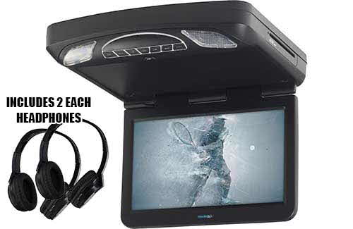 VOXX Electronics 13.3" hi-res LED overhead video monitor with built-in DVD player and HDMI inputs