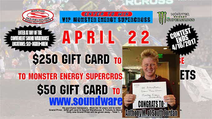 Monster Energy Supercross SW Sweepstakes 2017 winner