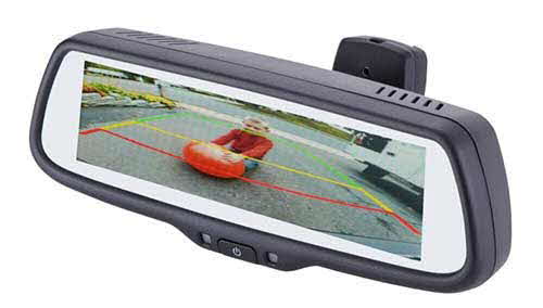 ECHOMASTER 7.3" Factory Mount Mirror Monitor with 3 Video Inputs, 3 Triggers and Adjustable Parking Lines