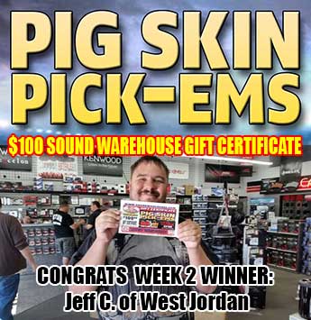Pig Skin Pick-ems winner week #2 - Jeff C. of West Jordan
