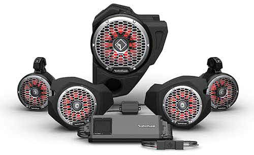 ROCKFORD FOSGATE Ride Command� 3-Way Interface, 1500 watt, Front Color Optix� Speaker, Subwoofer & Rear Speaker Kit for Select Polaris� RZR� Models (Gen-3) 