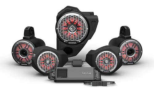 ROCKFORD FOSGATE Ride Command� 3-Way Interface, 1500 Watt, Front Color Optix� Speaker, Subwoofer & Rear Horn Speaker Kit for Select Polaris� RZR� Models (Gen-3) 