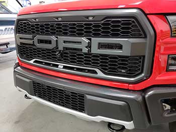 2018 Ford Raptor in for an Escort Radar Detector with front and rear shifters