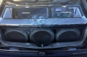 '92 VW Corrado. Upgraded system with Rockford Fosgate T5 components, 2 Rockford amplifiers. Custom mounted Kenwood double din receiver.